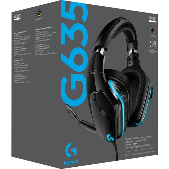 Logitech - 981-000748 G635 Wired 7.1 Surround Sound Over-the-Ear Gaming Headset - Picture 4 of 6